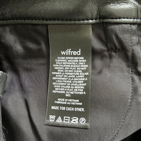 Aritzia Wilfred Melina Black Faux Leather Black Straight Leg High Waist 0 - Picture 4 of 7